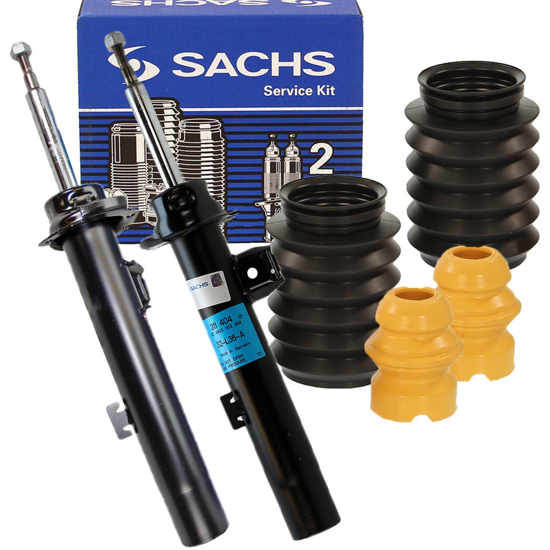 SACHS 2x Gasdruck Stoßdämpfer vorne inkl. Staubschutzsatz für BMW 3er (E90), Cabriolet (E93), Coupe (E92), Touring (E91) von SACHS