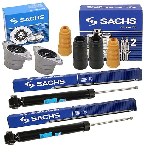 SACHS 2x Gasdruck Stoßdämpfer hinten inkl. Domlager & Staubschutzsatz Kompatibel mit AUDI A4 B7 (8EC), A4 B7 Avant (8ED) von SACHS