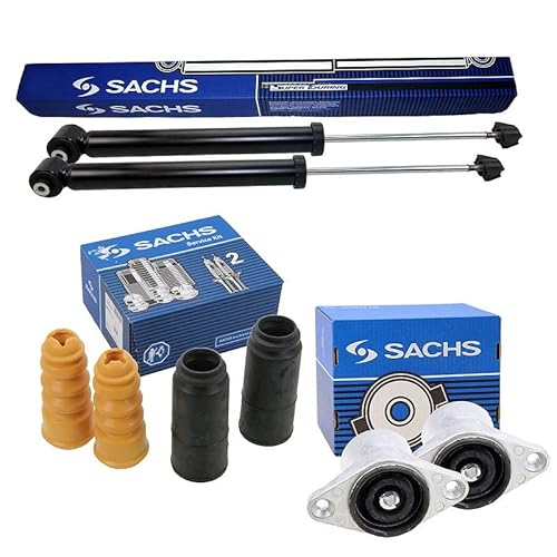 SACHS 2x Gasdruck Stoßdämpfer hinten inkl. Domlager & Staubschutzsatz Kompatibel mit AUDI A6 C5 (4B2), A6 C5 Avant (4B5), VW PASSAT B5 (3B2), PASSAT B5 Variant (3B5), PASSAT B5.5 (3B3) von SACHS