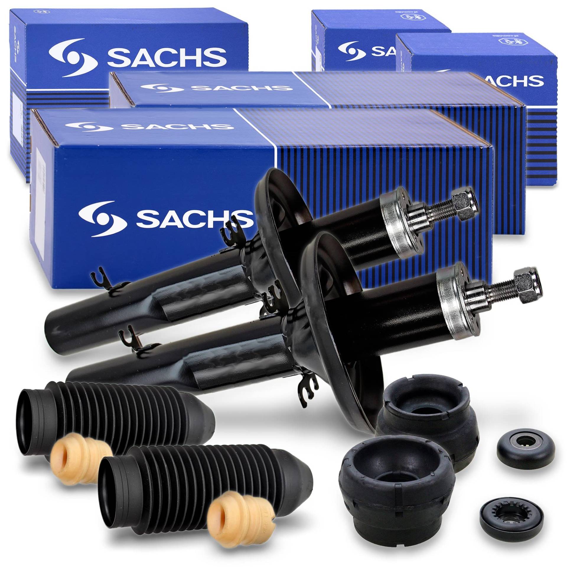 SACHS Öldruck Stoßdämpfer vorne inkl. Domlager & Staubschutzsatz Kompatibel mit AUDI A3 (8L1), SEAT LEON (1M1), TOLEDO 2 (1M2), SKODA OCTAVIA 1, VW BORA, GOLF 4, NEW BEETLE (9C1, 1C1, 1Y7) von SACHS