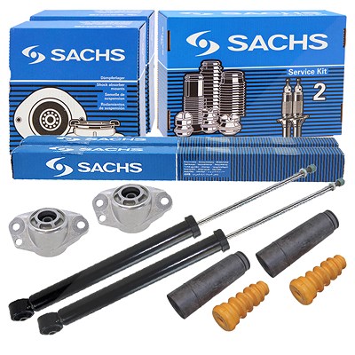 Sachs 2x Stoßdämpfer hinten +Domlager +Staubschutz für Skoda, VW von SACHS