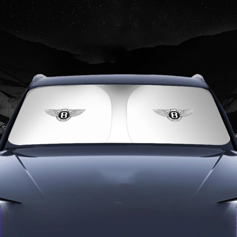 Auto Sonnenschutz Frontscheibe, für Bentley Bentayga 2021 Auto Windschutzscheibe Sonnenschirm 360° Drehbar Faltbare Windschutzscheibe Sonnenblende,M(145×80cm) von SADVFBG