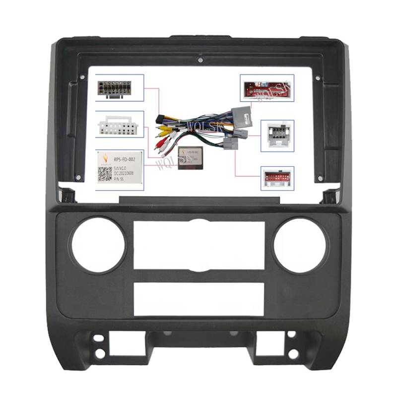 Auto-Audio-Rahmen 2 DIN 9 Inch Car Facia/Fit for FORD Escape Wingtiger/MAZDA Tribute 2007-2012 Video Panel Player Audio Dashboard 2 Din Frame Autoradio Radioblende Doppel(BLACK-canbus) von SAEHEDRDDF