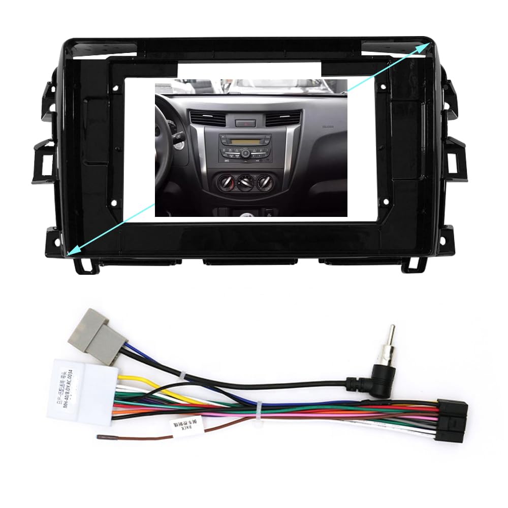 Auto-Audio-Rahmen 9/10,1 Zoll Autoradio-Blende/Passend for Nissan NP300 Navara Frontier Stereo-DVD-Player-Einbauverkleidung Head Unit Panel Audiorahmen Autoradio Radioblende Doppel(10.1 inch an cord von SAEHEDRDDF