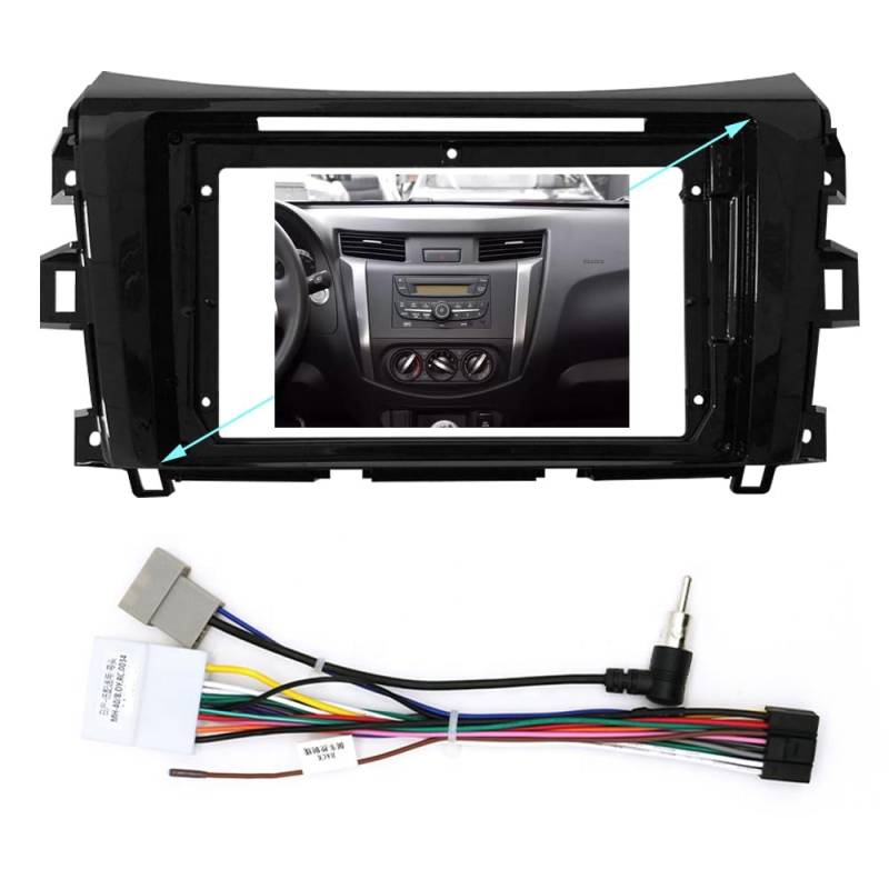 Auto-Audio-Rahmen 9/10,1 Zoll Autoradio-Blende/Passend for Nissan NP300 Navara Frontier Stereo-DVD-Player-Einbauverkleidung Head Unit Panel Audiorahmen Autoradio Radioblende Doppel(9 inch an cord) von SAEHEDRDDF