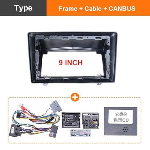 Auto-Audio-Rahmen 9-Zoll-Auto-DVD-Rahmen, Audio-Armaturenbrett-Trim-Kits, Facia-Panel, Radio-Player-Bildschirmrahmen, 2 Din, passend for 2004–2014, passend for OPEL ASTRA Auto (LHD) Autoradio Radioble von SAEHEDRDDF