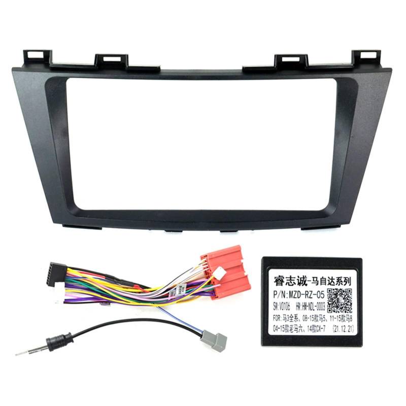 Auto-Audio-Rahmen 9-Zoll-Autoradio-Blendenrahmen/Passend for Mazda 5 Premacy 2010-2015 Audio-Installation Armaturenbrett-Rahmenmontagesatz Panelrahmenkabel und Canbus Autoradio Radioblende Doppel von SAEHEDRDDF