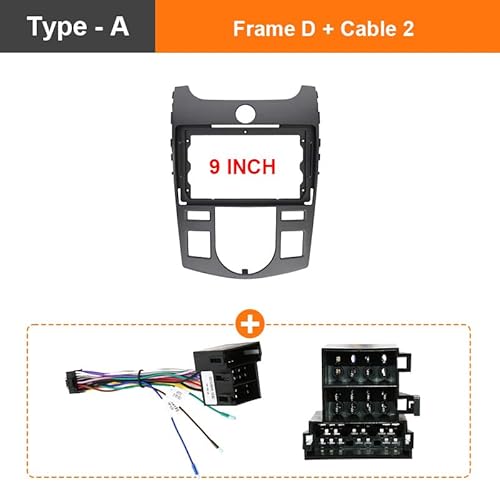 Auto-Audio-Rahmen 9-Zoll-Rahmen/passend for 2009 KIA FORTE MT AC/AT AC Auto-Player, DVD-Armaturenbrett, Audio-Panel-Montage, Blendenrahmen (Silber/Grau) Autoradio Radioblende Doppel(Only FrameD Cabl von SAEHEDRDDF