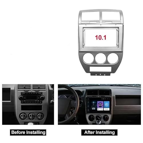 Auto-Audio-Rahmen Auto Audio 10,1 Zoll großer Bildschirm DVD-Blendenrahmen-Adapter for JEEP Compass 07-09 2Din Dash Installation Panel Frame Kit Autoradio Radioblende Doppel(Frame cable canbus) von SAEHEDRDDF