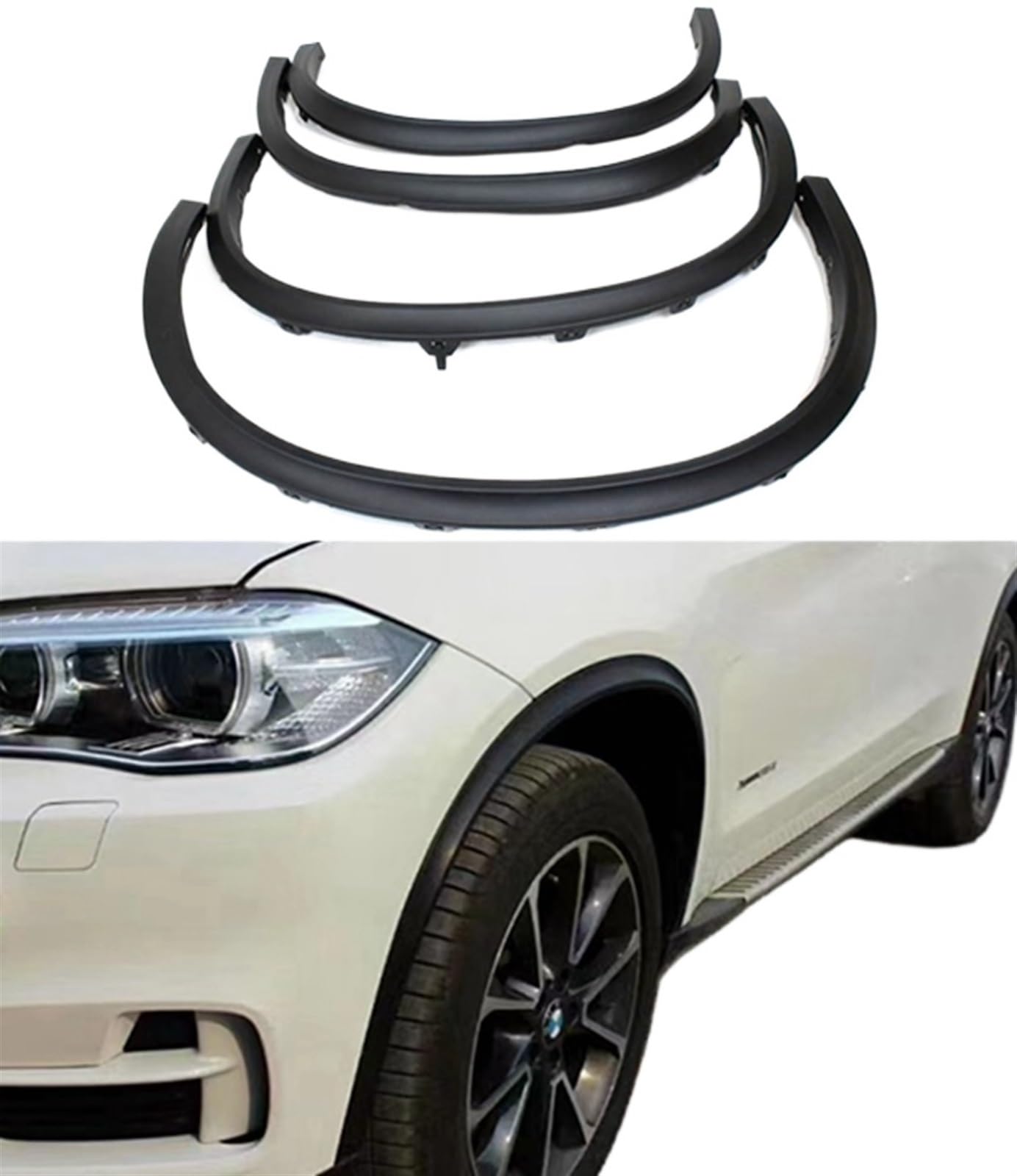 Auto-Kotflügel/Passend for BMW E70 X5 SUV 4 PCS 2007–2013 PP Schwarz Wide Body Wheel Autozubehör Auto Kotflügel Wide Body Wheel Augenbraue Radlauf Verbreiterung Kotflügel Schmutzfänger Univ von SAEHEDRDDF