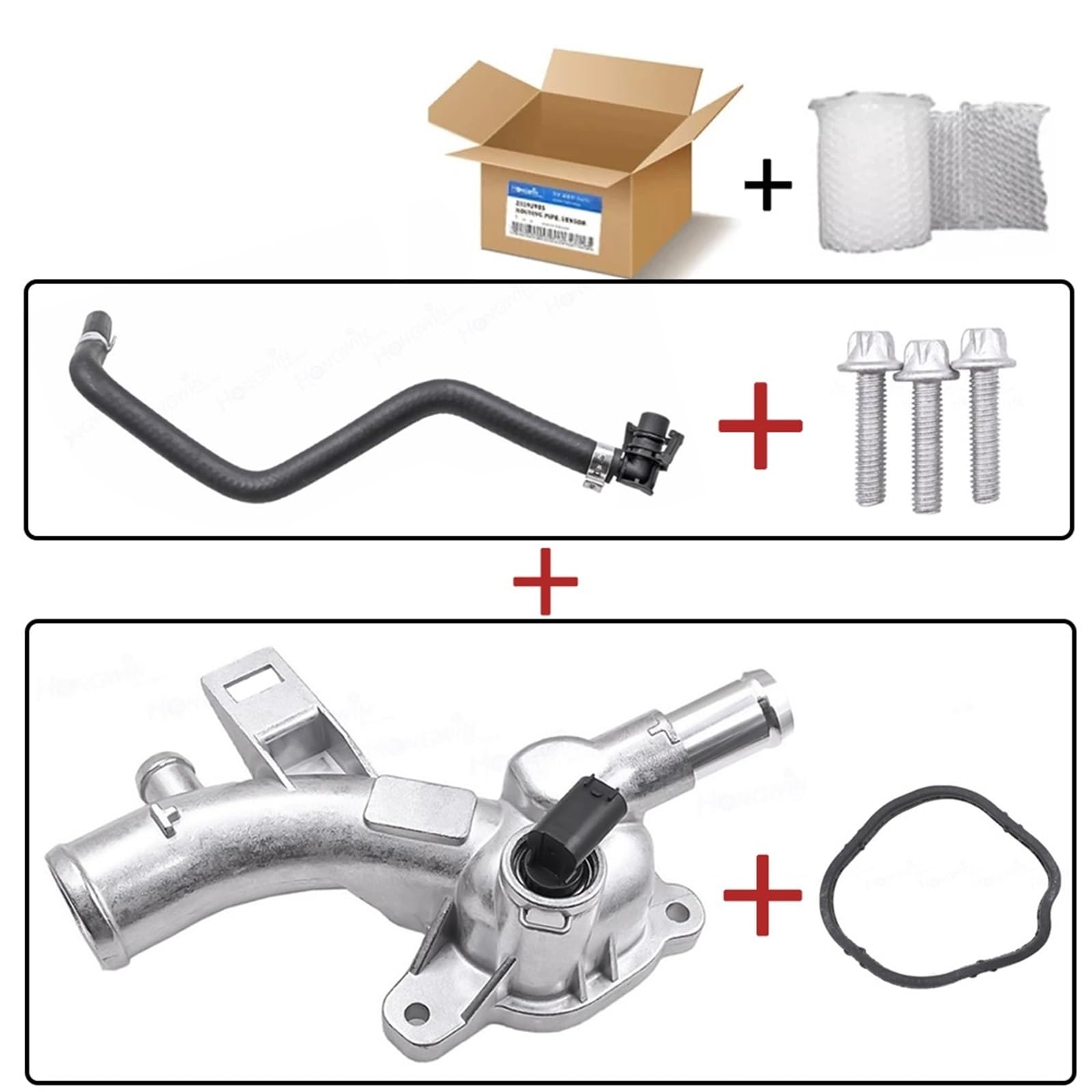 Auto-Thermostat Aluminium-Motorkühlmittel-Thermostatgehäuse/Fit for Opel Astra J Adam Corsa D Meriva B A14XEL ER 25192985 1338022 55562048 1338487 Thermostat Kompatibel(1 Set) von SAEHEDRDDF