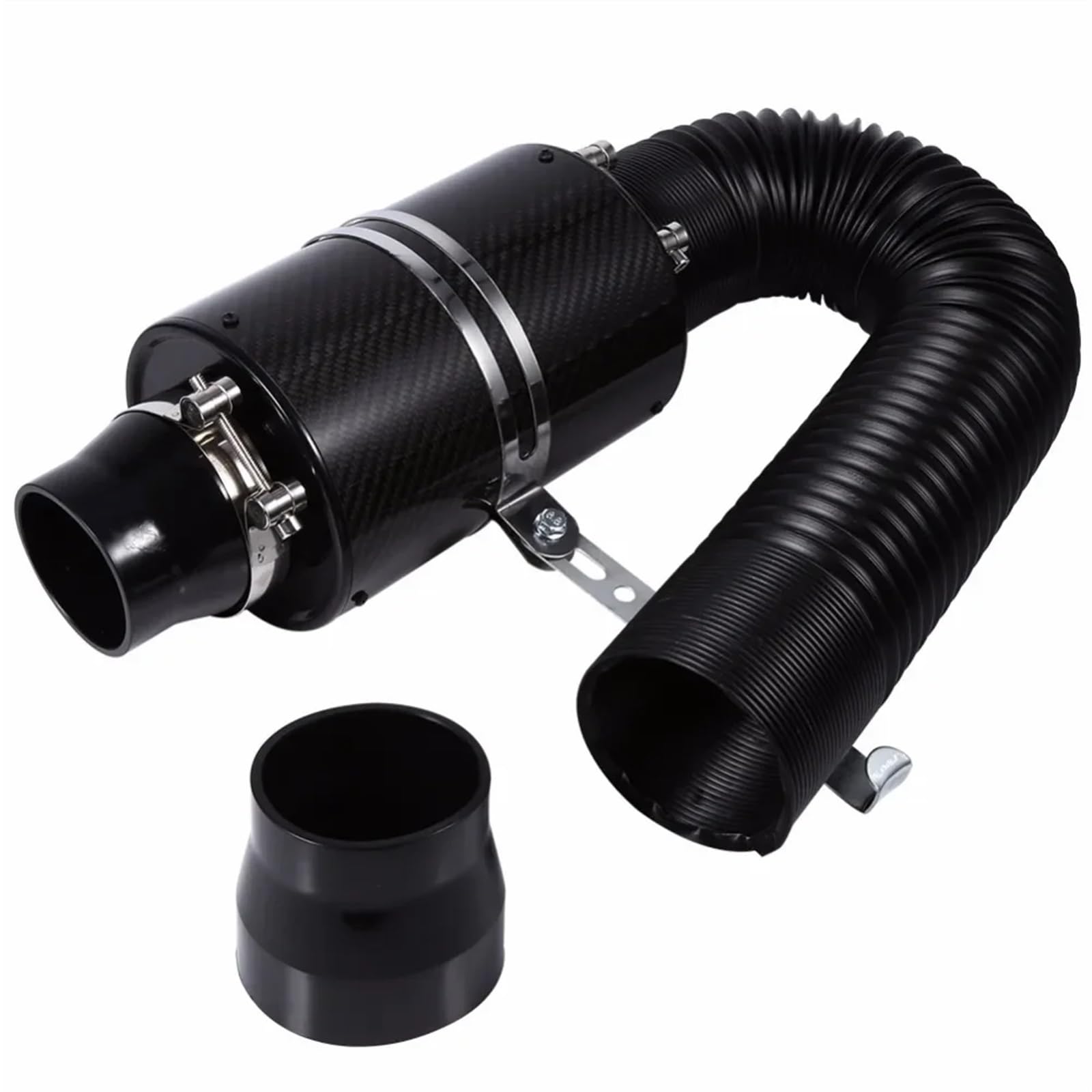 Luftfilter-Ansaugschlauch 1 Set Universal Auto 3 Zoll Carbon Fiber Kaltluftfilter Feed Geschlossene Intake Induktion Rohr Schlauch Kit Universal Ansaugschlauch Luftfilter für von SAEHEDRDDF