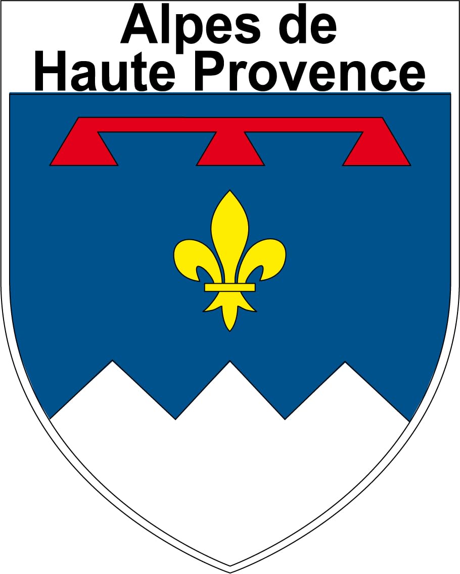 1 großer Aufnäher 9 x 8 cm – Wappen der Alpes Haute Provence Département 04 – Sticker von SAFIRMES