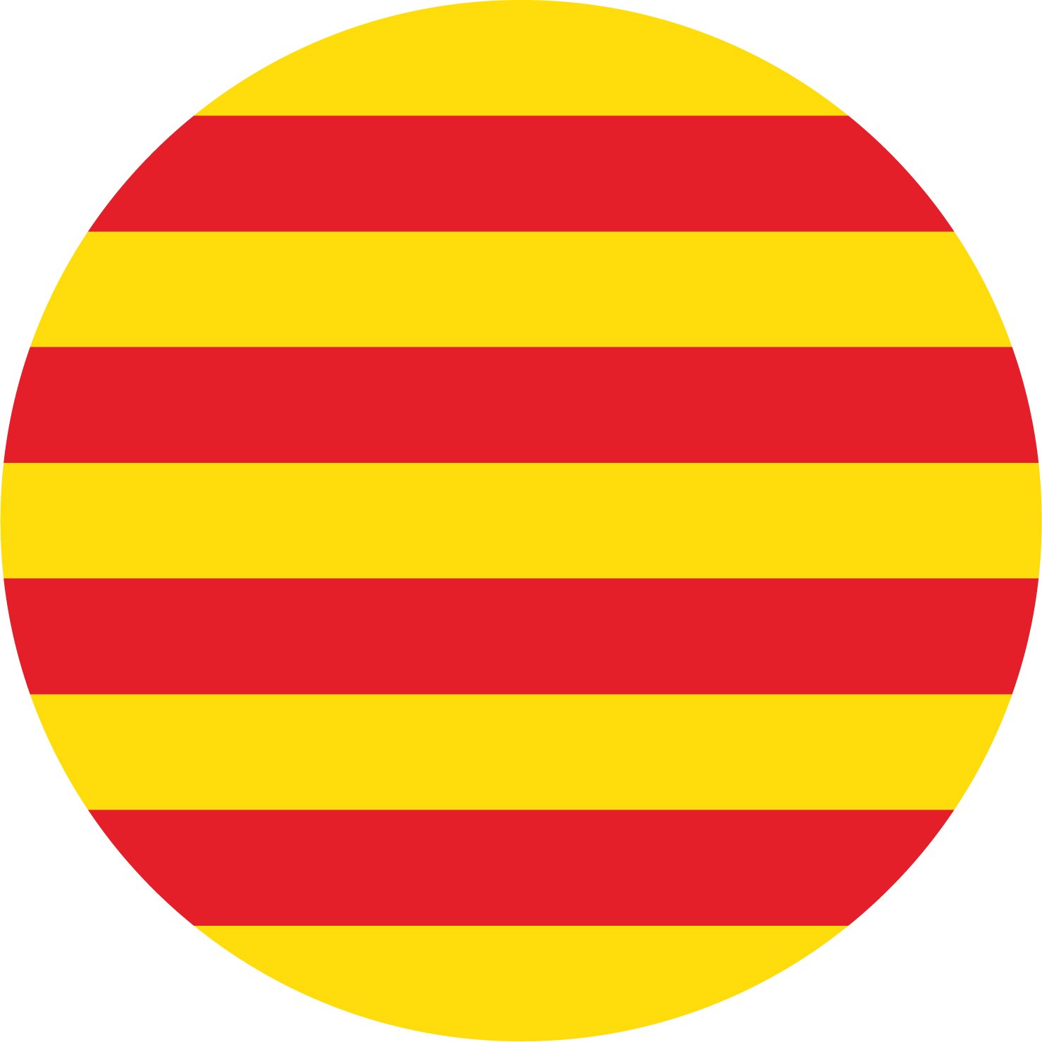 5 Aufkleber rund 67 mm Flagge Flag Katalonien Catalunya de Catalunya Katalanisch von SAFIRMES