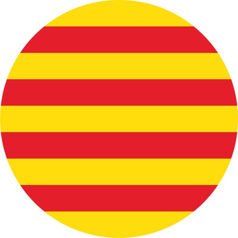 5 Aufkleber rund 67 mm Flagge Flag Katalonien Catalunya de Catalunya Katalanisch von SAFIRMES