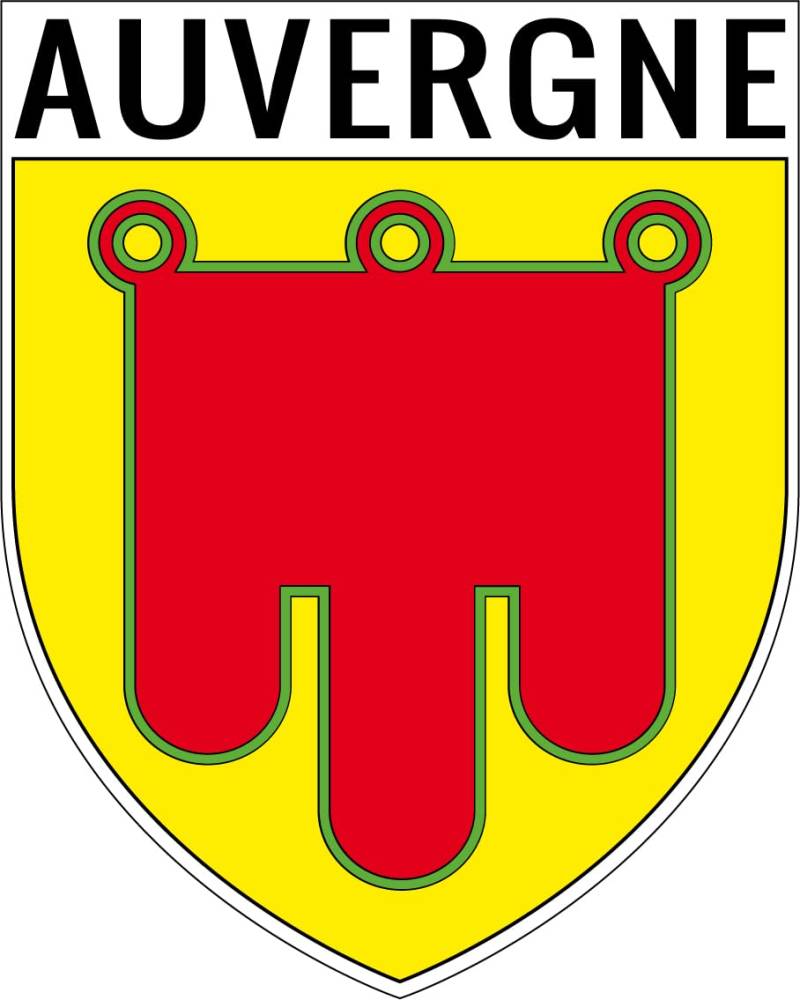 SAFIRMES 1 x Aufnäher, selbstklebend, 9 x 8 cm – Wappen der Auvergne von SAFIRMES