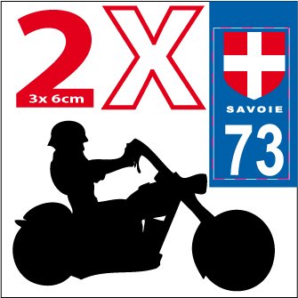 SAFIRMES 2 Aufkleber Wappen Savoyen Stil Platte Moto Departement 73 von SAFIRMES