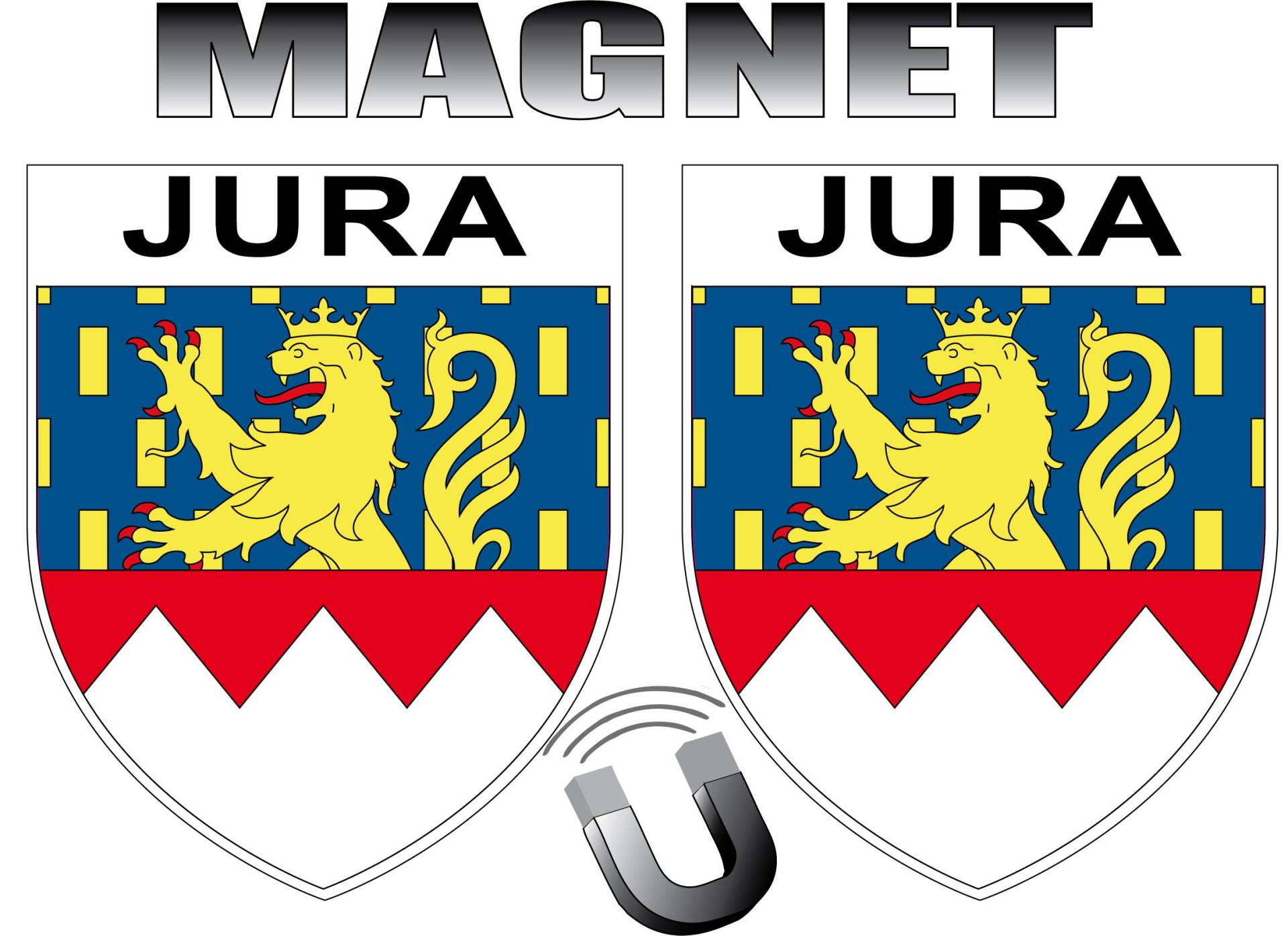 SAFIRMES 2 x Magnet Jura Form Wappen Kühlschrankmagnet Departement 39 Jura 2 x magnetischer Aufnäher 4 x 5 cm von SAFIRMES