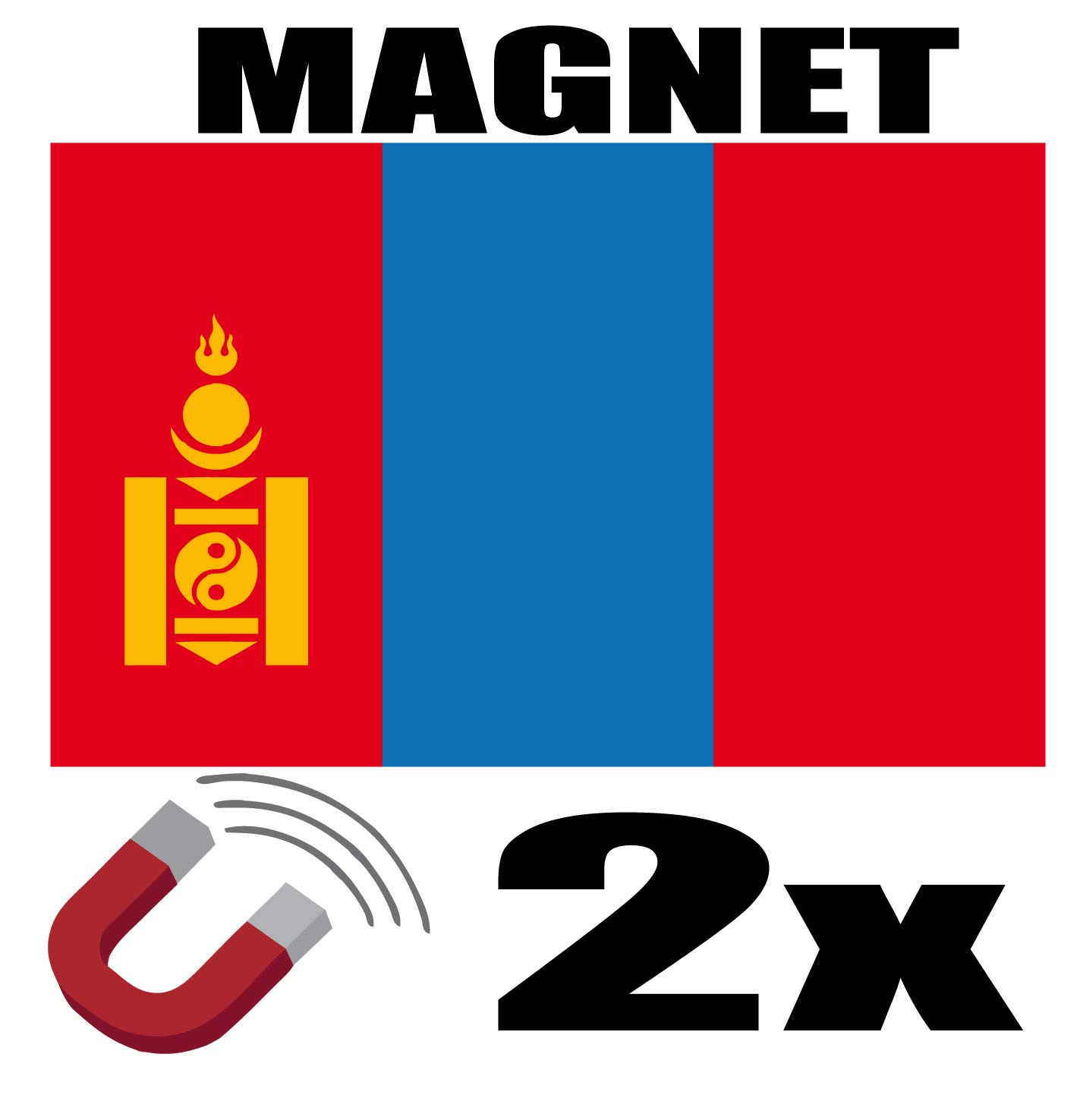 SAFIRMES 2 x Mongolie Magnete 6 x 3 cm Magnet Deko Mongolie Magnet Kühlschrank von SAFIRMES