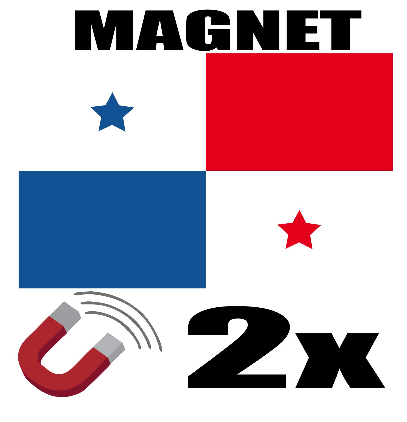 SAFIRMES 2 x Panama-Flagge, magnetisch, 6 x 3 cm von SAFIRMES