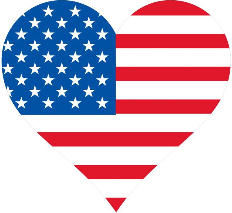 SAFIRMES 2 x USA Herz Aufkleber Vinyl Sticker Auto Motorrad Koffer PC USA Flag Love von SAFIRMES