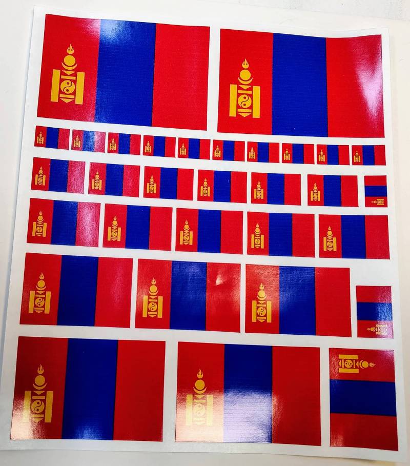 Sortiment 15 Aufkleber Vinyl Sticker flag Flagge Mongolei Mongolia von SAFIRMES