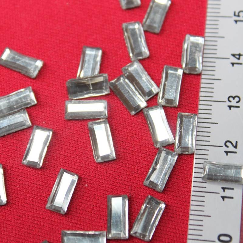 Strass Form Rechteckig 5 x 10 mm Glas Hotfix 50 Stück Farbe Kristall Bling von SAFIRMES