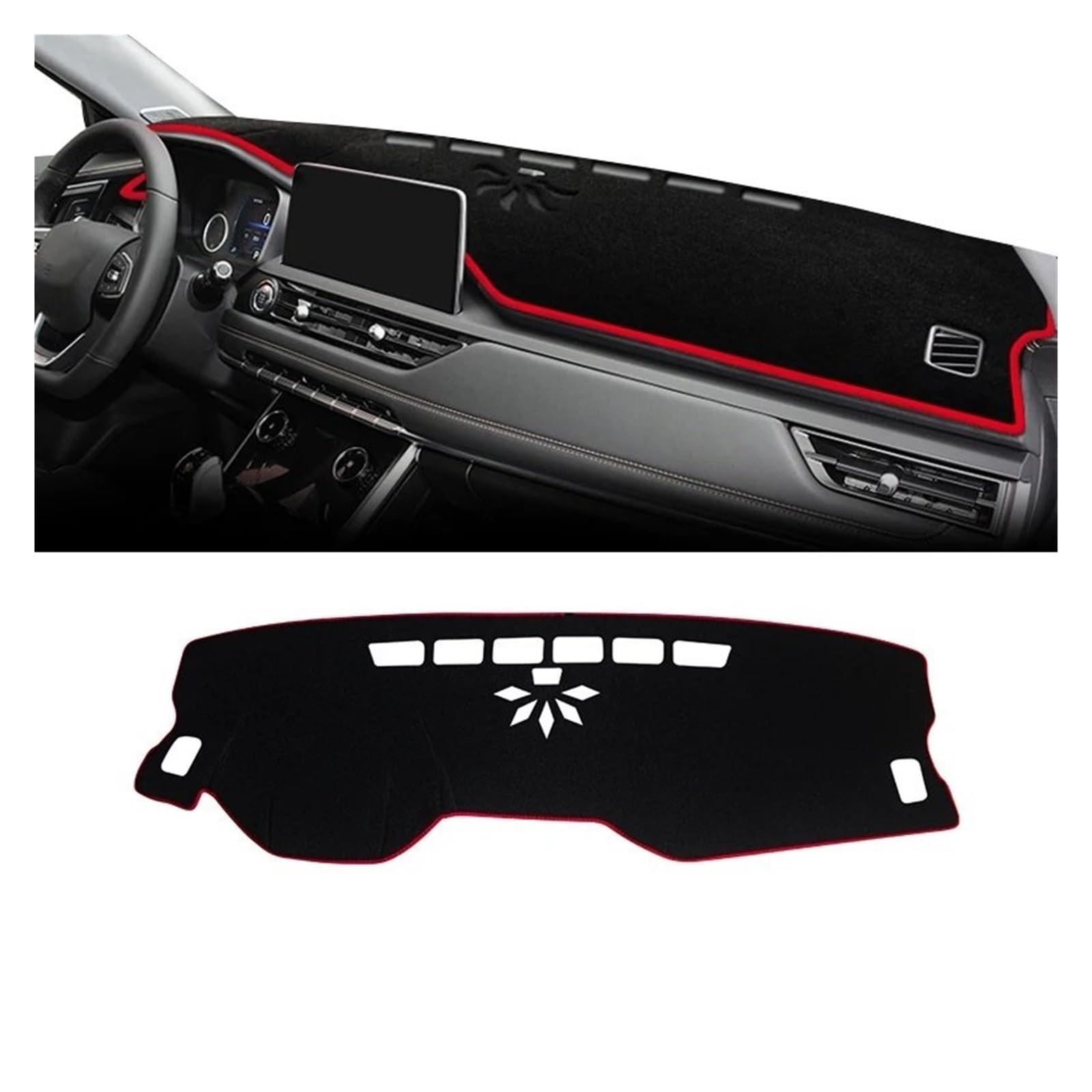 Auto Armaturenbrett Abdeckung Matte Für Chery Für Tiggo 8 Pro 2019 2020 2021 2022 2023 Für Tiggo8 Pro Auto Dashboard Sonnenschutz Pad Matte Instrument Schreibtisch Abdeckung(A Red Side) von SAIBOL