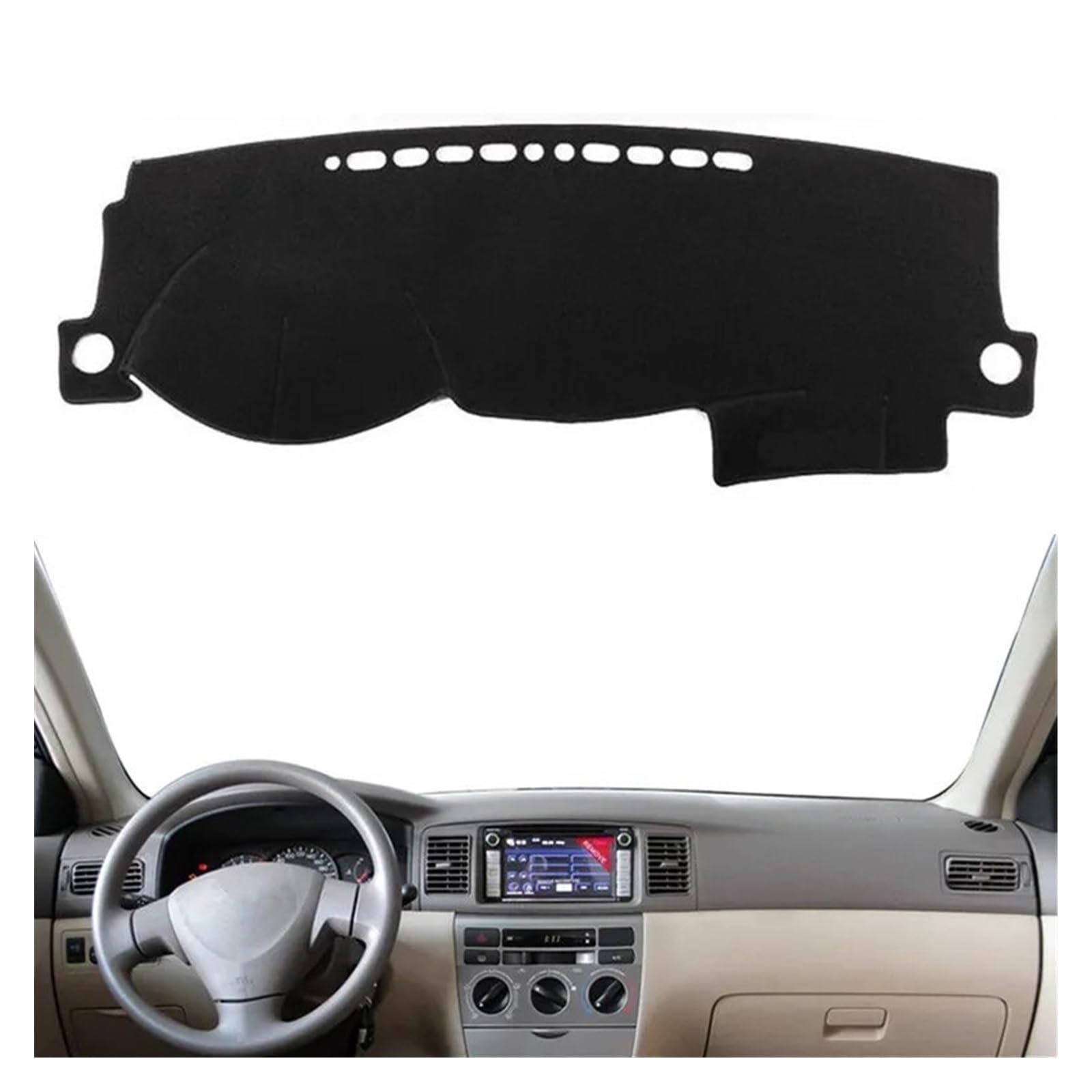 Auto Armaturenbrett Abdeckung Matte Für Toyota Für Corolla Für Altis Für Fielder Für E120 Für E130 2003-2006 Armaturenbrettabdeckung Matte Pad Dash Sonnenblende Schutzteppich(Schwarz,Lhd) von SAIBOL