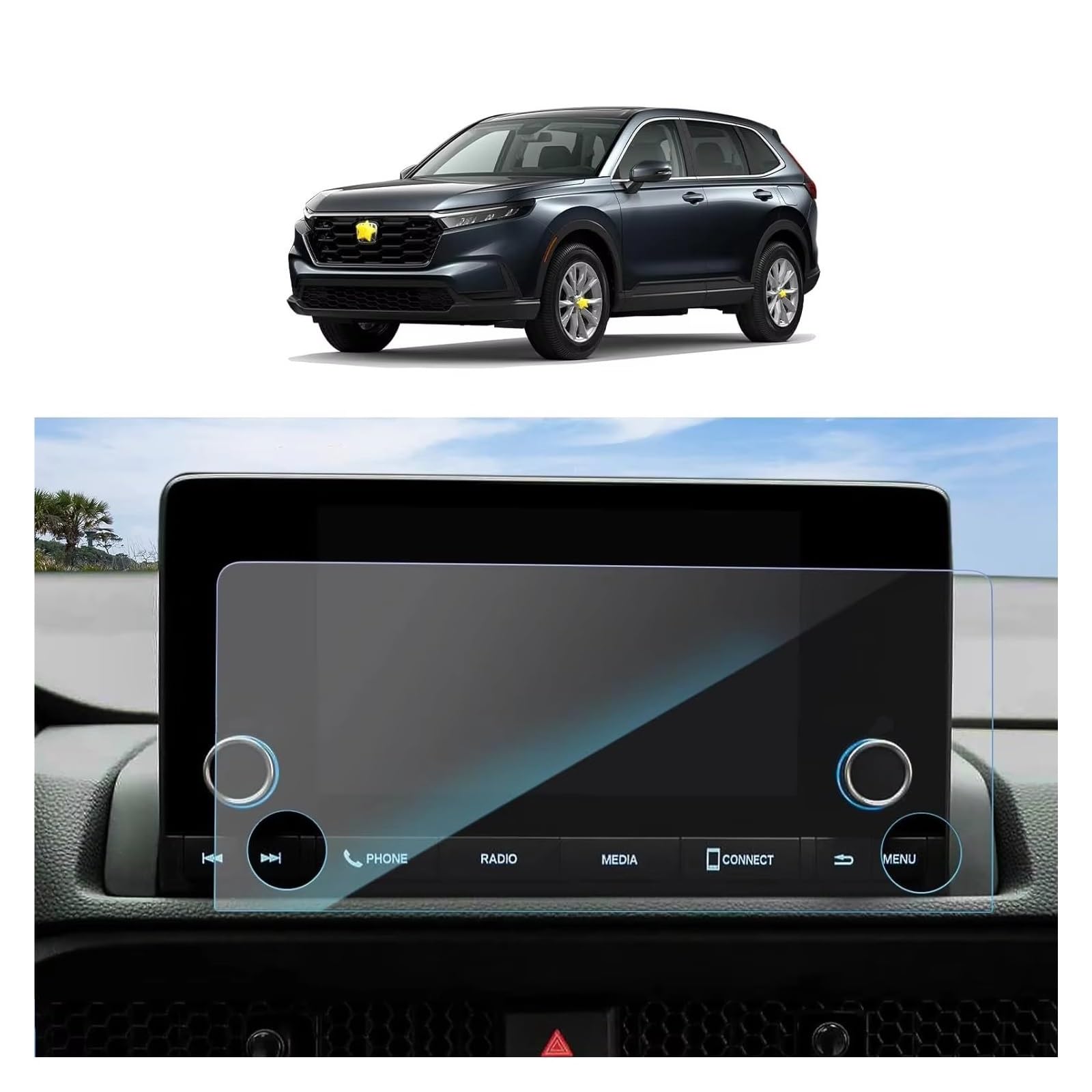 Displayschutz-Folie Für CR-V LX/EX/Sport Für Hybrid 2023 2024 7 Zoll GPS-Navigationsdisplay Displayschutzfolie Aus Gehärtetem Glas Displayschutzfolie von SAIBOL