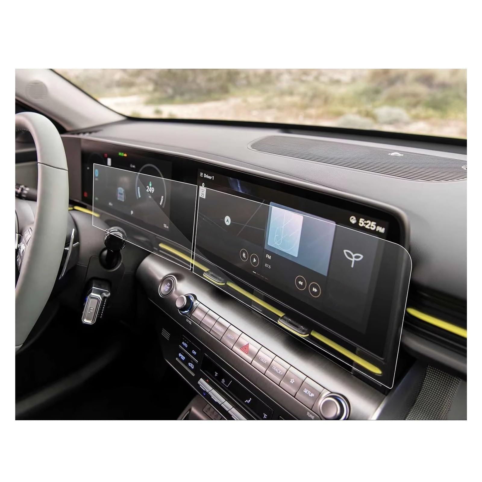 Displayschutz-Folie Für Hyundai Für Kona 2024 12,3 Zoll Auto GPS Navigation Center Touch Und Dashboard PET Displayschutzfolie Zubehör Displayschutzfolie von SAIBOL