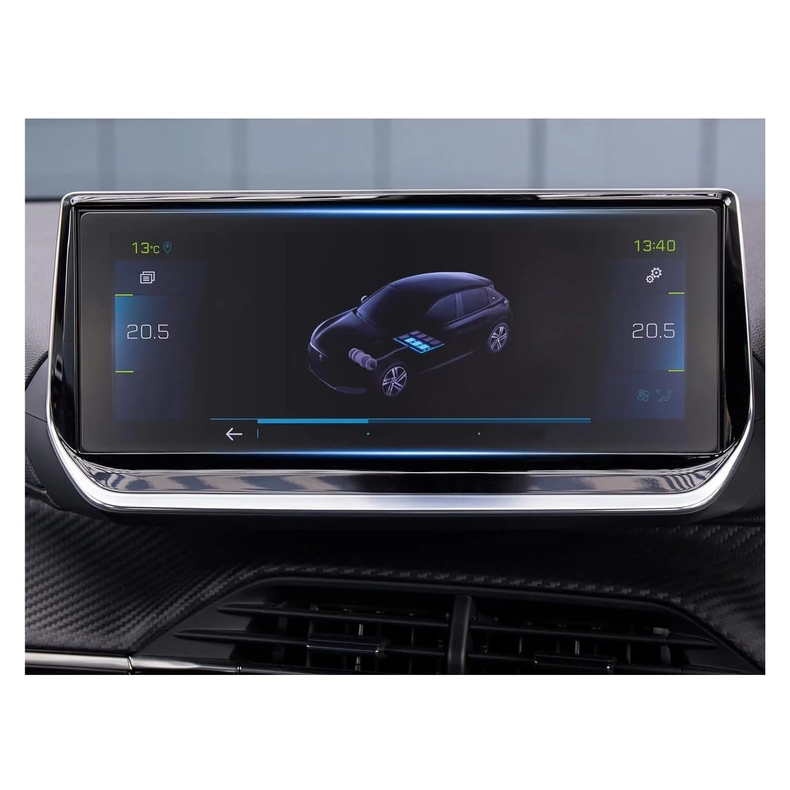 Displayschutz-Folie Für Peugeot 3008 5008 208 2008 GT 2021 2022 2023 10 Zoll Infotainment Navigation Media Touch Screen Protector Gehärtetem Glas Displayschutzfolie von SAIBOL