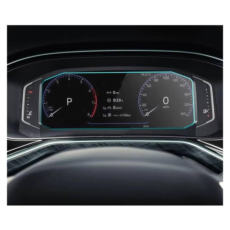 Displayschutz-Folie Für VW Für Polo Für T-Cross 2018 2019 Automotive Interior Instrument Panel Membran Gehärtetem Glas Schutz Film Displayschutzfolie von SAIBOL