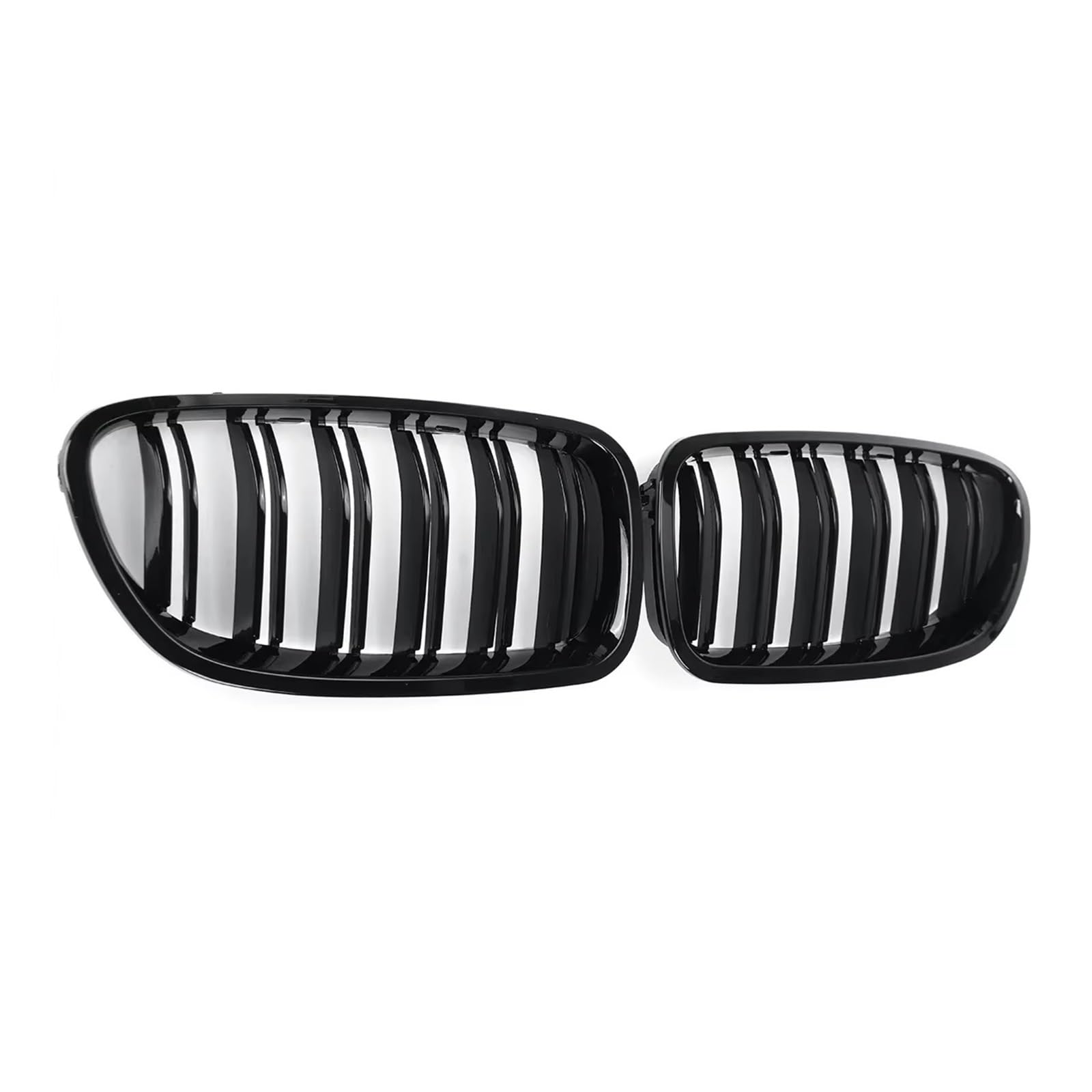 Frontgrill 1 Paar Für 5 Series F10 F11 F18 520d 530d 540i 2010-2017 Auto Vorne Niere Sport Kühlergrill Glanz Schwarz Dual Lamellen Racing Grill Front Kühlergrille von SAIBOL