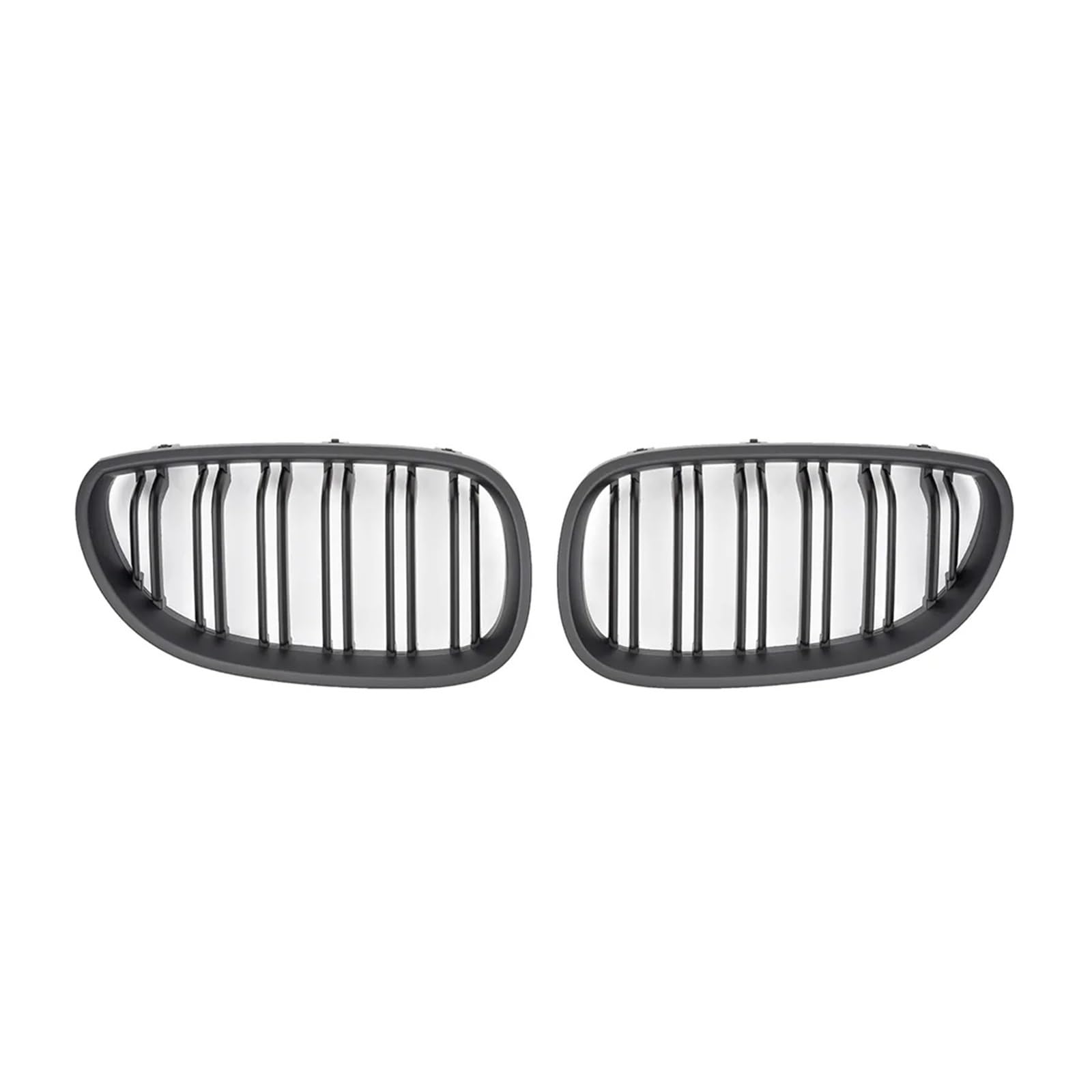 Frontgrill Auto Front Stoßstange Kühlergrill Nieren Racing Grill Gitter Für E60 E61 5 Serie 2003-2009 Glanz Schwarz Auto Neue Doppel Lamellen Front Kühlergrille(Matt-schwarz) von SAIBOL