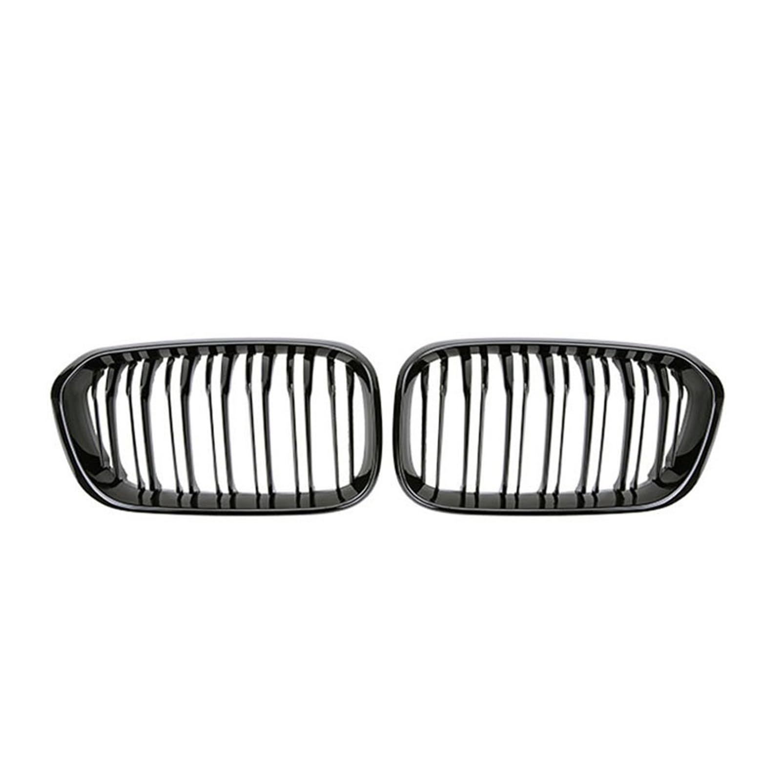 Frontgrill Auto-Frontstoßstangengitter Nieren-Renngrill Doppellamellen-Ersatzgitter Für 1er F20 F21 LCI 120i 2016 2017 Front Kühlergrille(Glossy Black) von SAIBOL