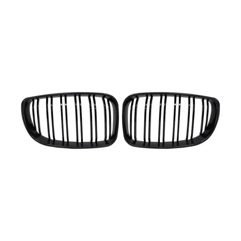 Frontgrill Auto-Grill, Schwarz Glänzend Nierengrill Doppellamellen Doppellinien-Grills Für E81 E87 E82 E88 128I 130I 135I Ausgewählt 2007–2011 Front Kühlergrille(Kohlefaser) von SAIBOL