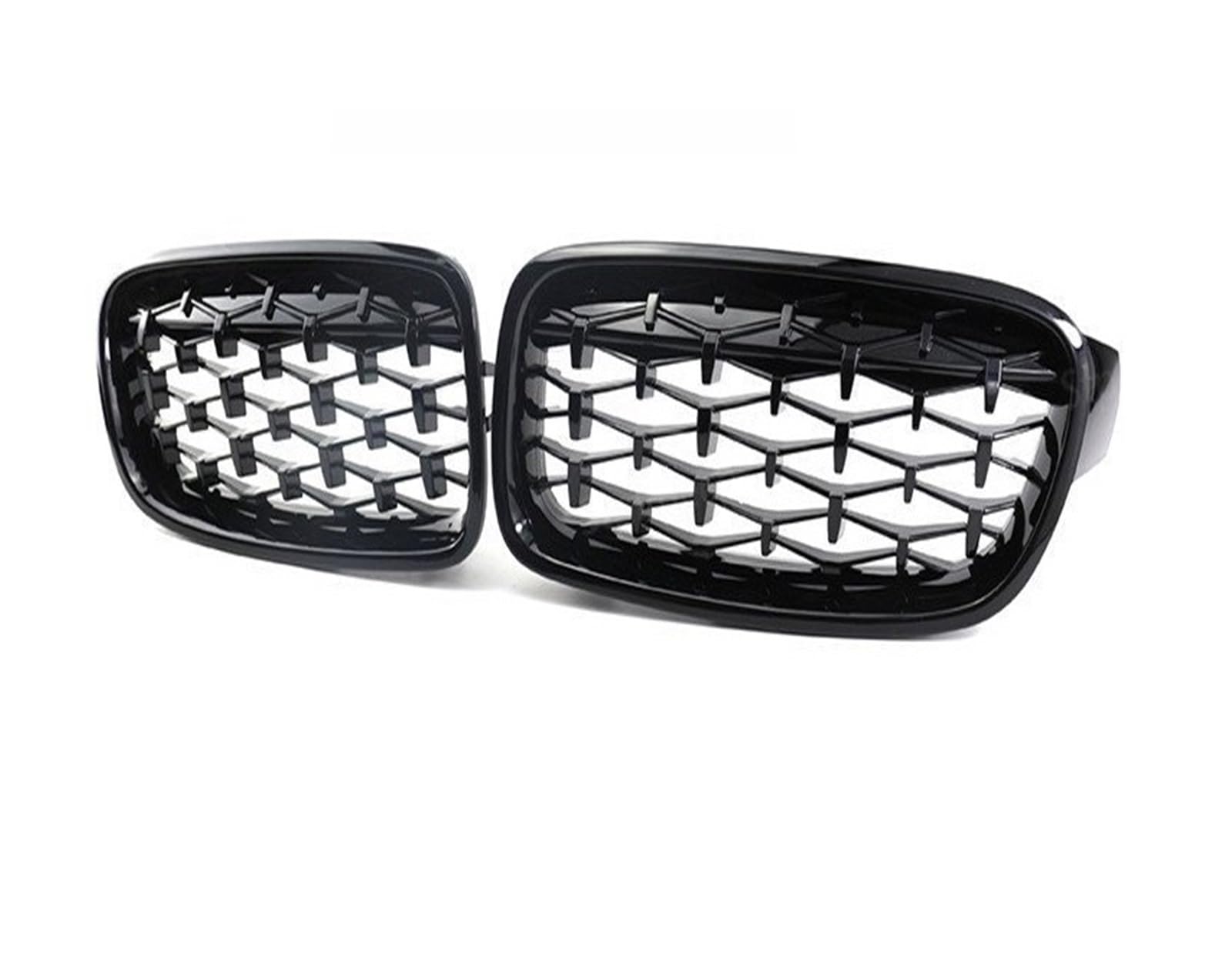 Frontgrill Diamant-Nierengrill Für Die Frontstoßstange, Doppellamellen-Rennsportgrill Für 3er-Serie F30 F31 F35 2011–2019, Autozubehör Front Kühlergrille(All Black) von SAIBOL