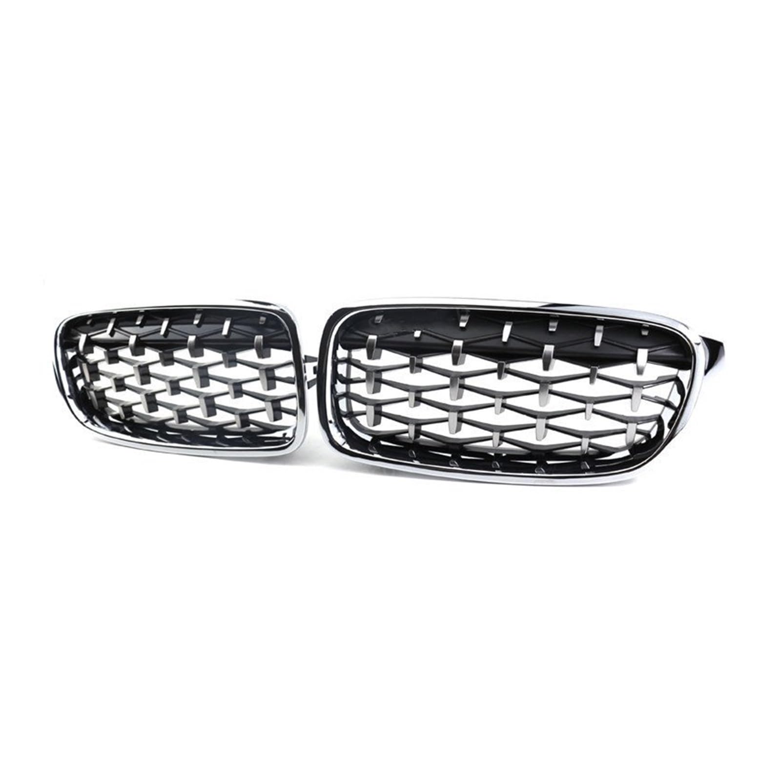 Frontgrill Diamant-Nierengrill Für Die Frontstoßstange, Doppellamellen-Rennsportgrill Für 3er-Serie F30 F31 F35 2011–2019, Autozubehör Front Kühlergrille(Sliver) von SAIBOL