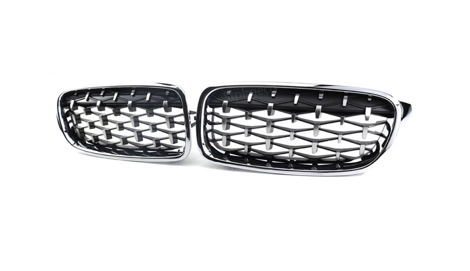 Frontgrill Diamant-Nierengrill Für Die Frontstoßstange Doppellamellen-Rennsportgrill Für 3er-Serie F30 F31 F35 2011–2019 Autozubehör Front Kühlergrille(Sliver) von SAIBOL