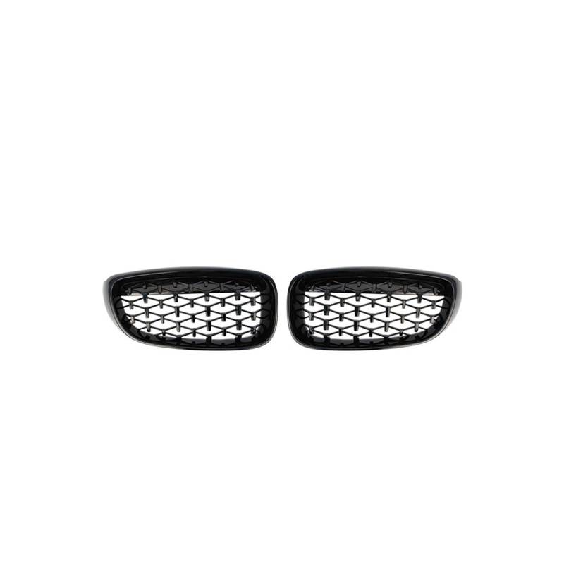 Frontgrill EIN Paar Für 3er GT F34 Für Gran Für Turismo 328i 330i 335i 340i 2012-2018 2019 Kühlergrill Chrom Diamant Nierengrill Meteor Style Front Kühlergrille(Schwarz) von SAIBOL