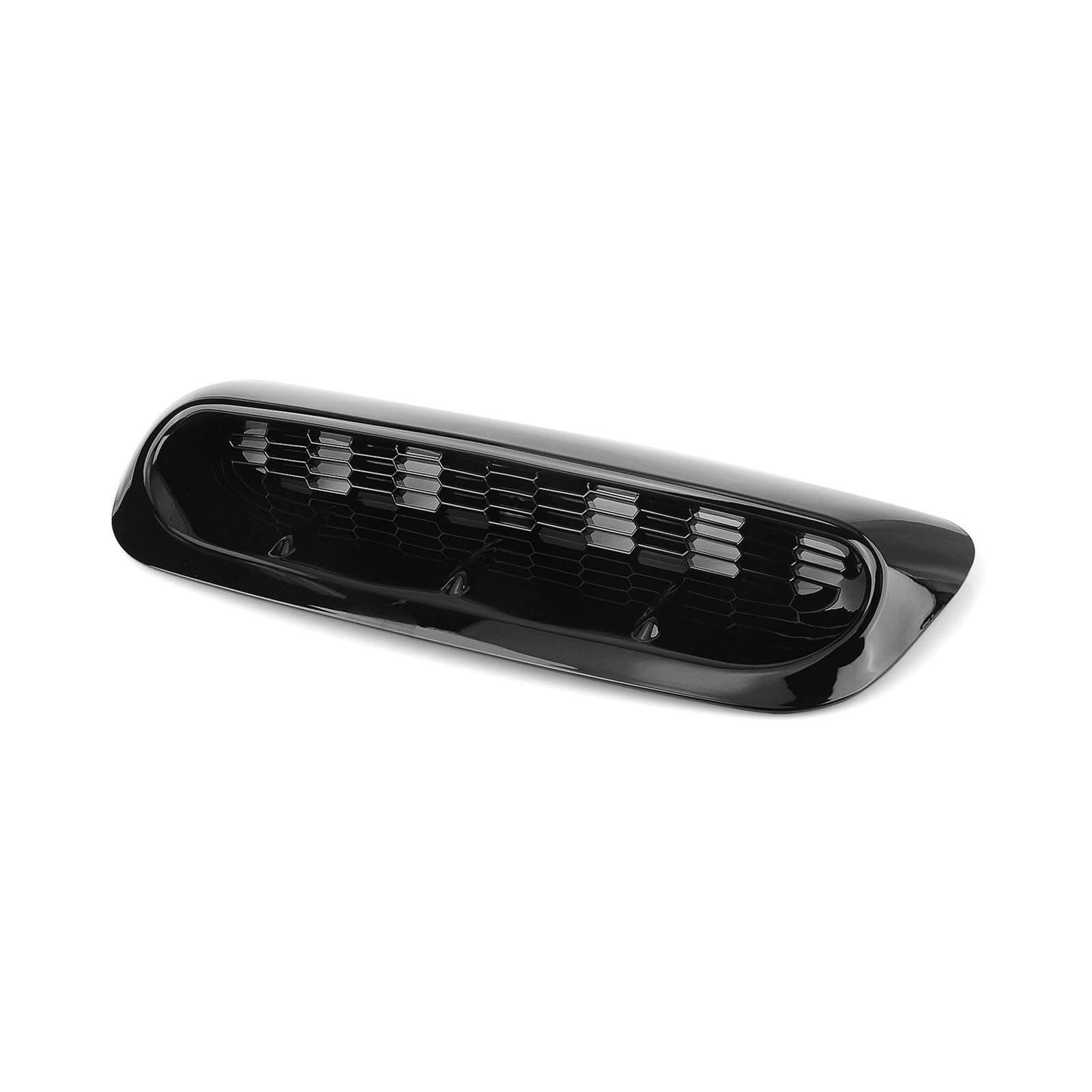 Frontgrill Front Air Hood Vent Scoop Trim Für Mini Für Cooper S R56 R55 R57 R58 R59 2007-2014 Carbon Fiber Look Auto Obere Motorhaube Abdeckung Front Kühlergrille(Glossy Black) von SAIBOL