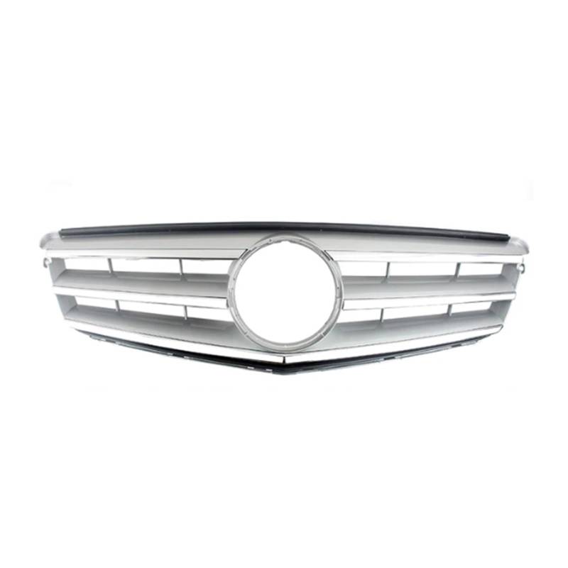 Frontgrill Front Hood Grille Racing Grill Grills Tuning Für Benz C-Klasse W204 C180 C200 C300 C350 2008 2009 2010 2011 2012 2013 2014 Front Kühlergrille(Silber) von SAIBOL