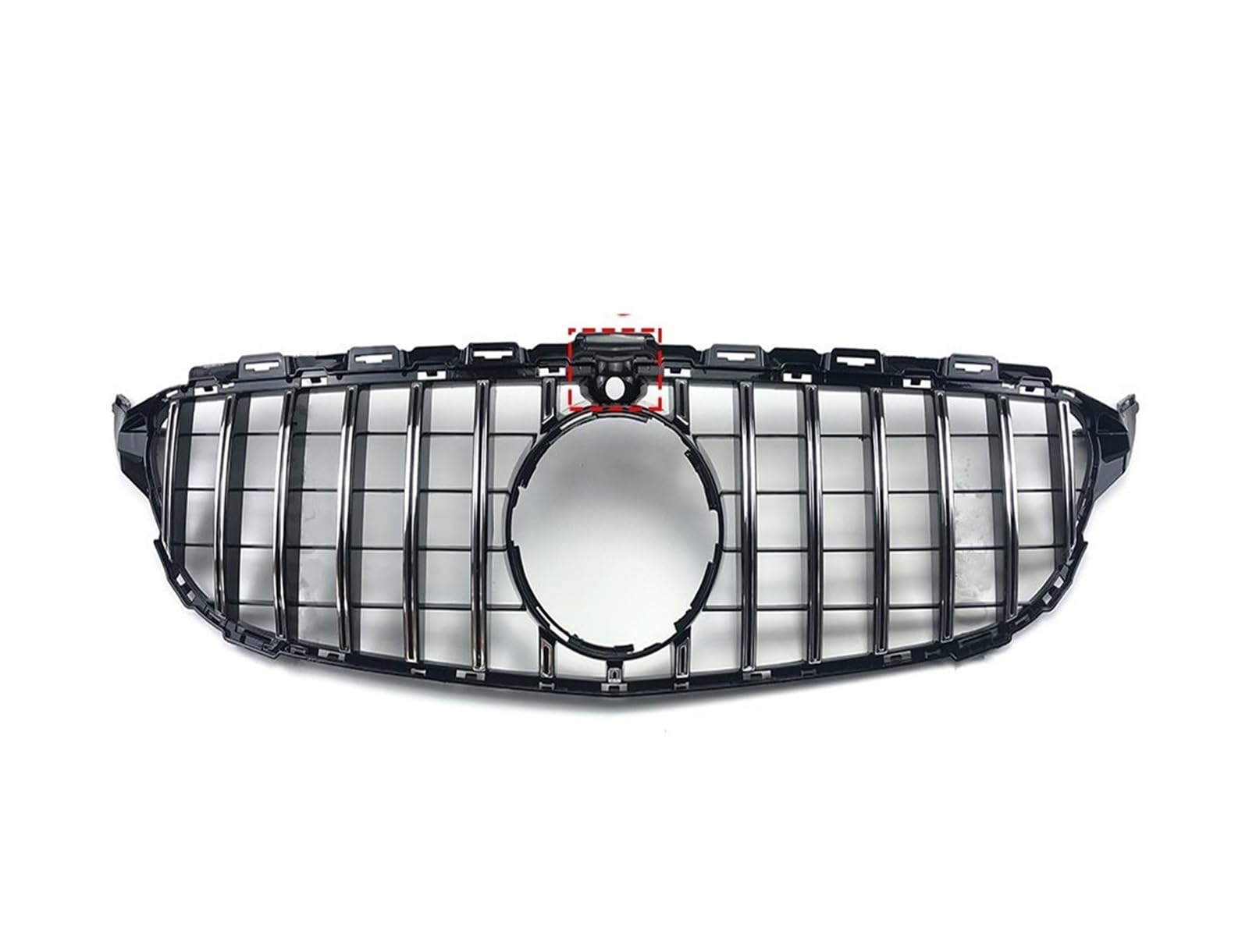 Frontgrill Frontgrill Für W205 Grill C205 S205 Für Benz C 2014-2021 C200 C260 C180 C250 C300 Coupe AMG Tuning Front Kühlergrille(E 19-21 Chrome Silvery) von SAIBOL