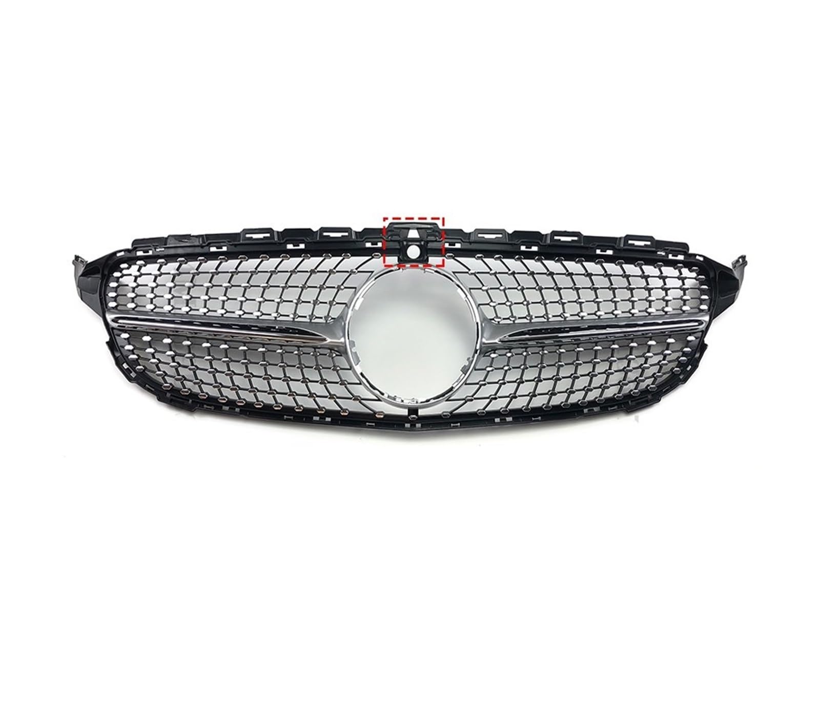 Frontgrill Frontgrill Für W205 Grill C205 S205 Für Benz C 2014-2021 C200 C260 C180 C250 C300 Coupe AMG Tuning Front Kühlergrille(M 19-21 Chrome Silvery) von SAIBOL