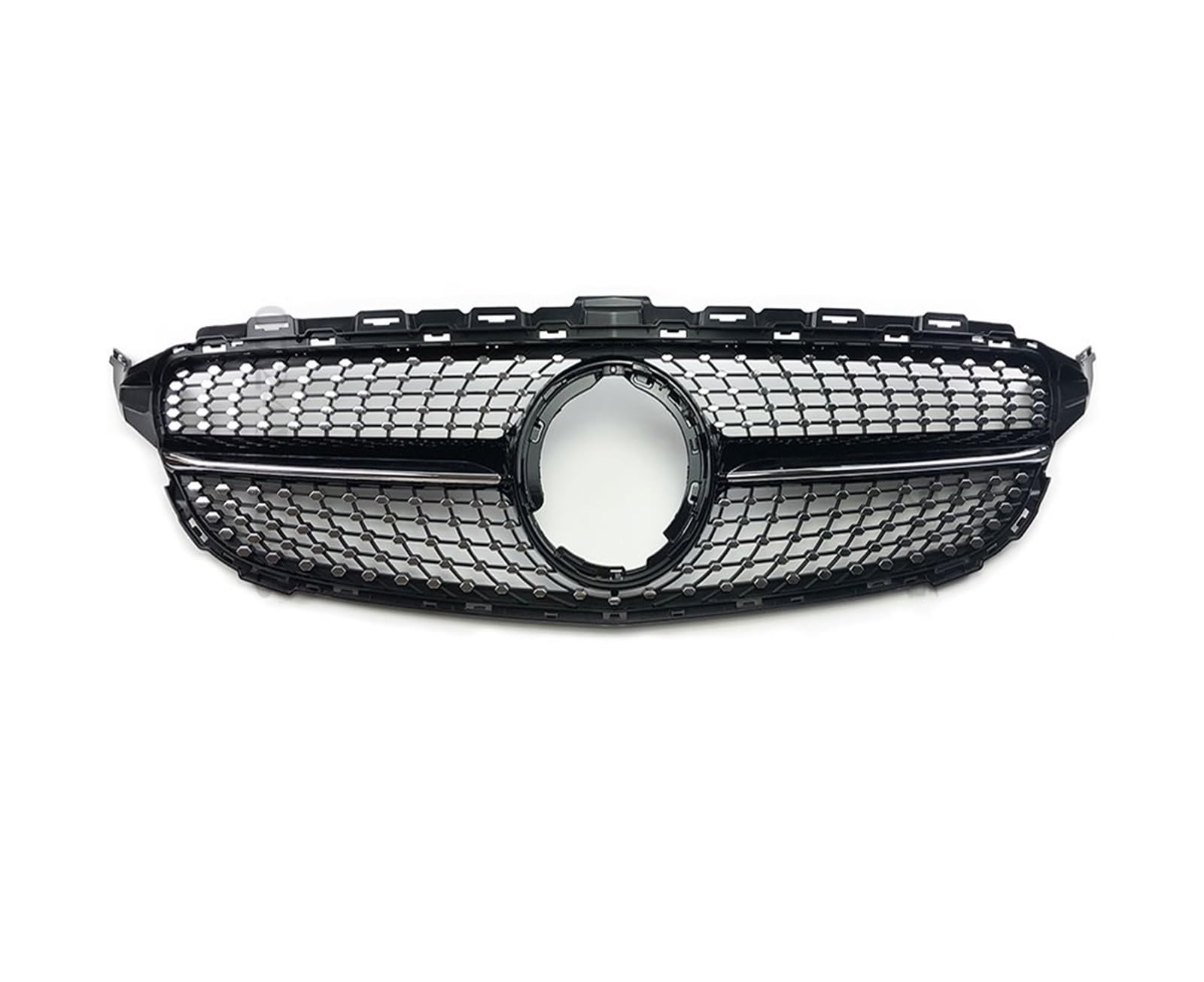 Frontgrill Frontgrill Für W205 Grill C205 S205 Für Benz C 2014-2021 C200 C260 C180 C250 C300 Coupe AMG Tuning Front Kühlergrille(O 19-21 Glossy Black) von SAIBOL