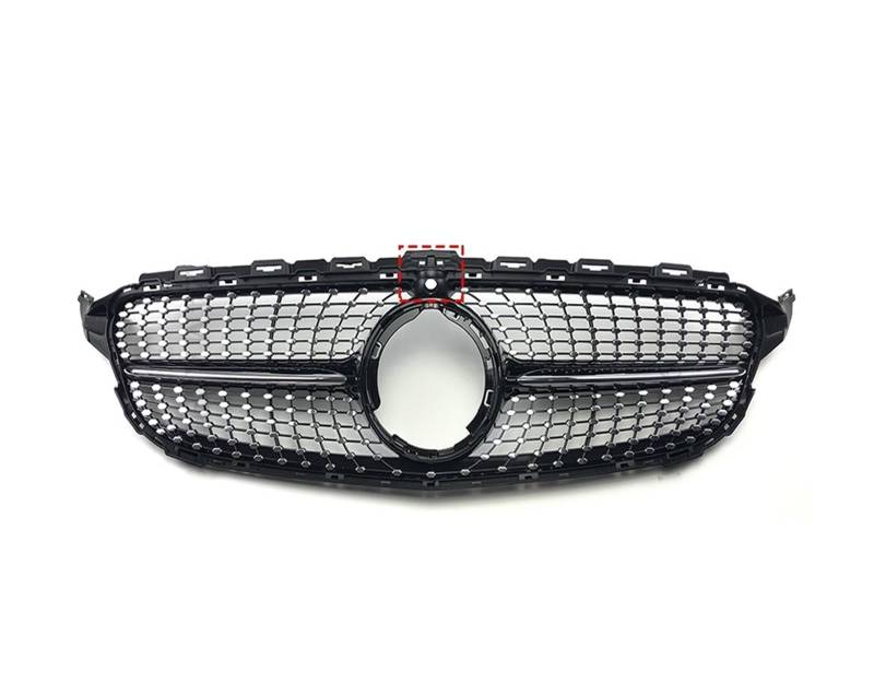 Frontgrill Frontgrill Für W205 Grill C205 S205 Für Benz C 2014-2021 C200 C260 C180 C250 C300 Coupe AMG Tuning Front Kühlergrille(P 19-21 Black with Cam) von SAIBOL