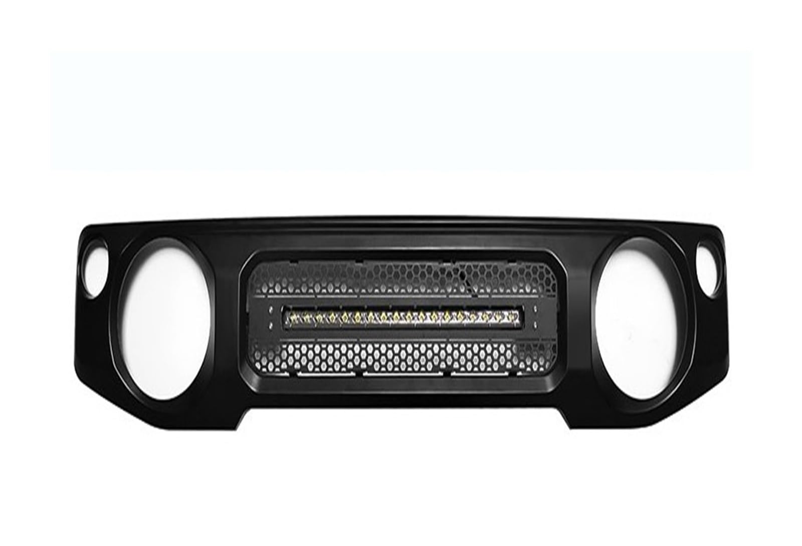 Frontgrill Frontgrill Racing Mit LED-Lampen Für Suzuki Für Jimny JB64 JB74W 2019 2020 Auto Nierengrill Mesh Schwarz Kühlergrill Abdeckung Zubehör Front Kühlergrille(G Front Grill) von SAIBOL