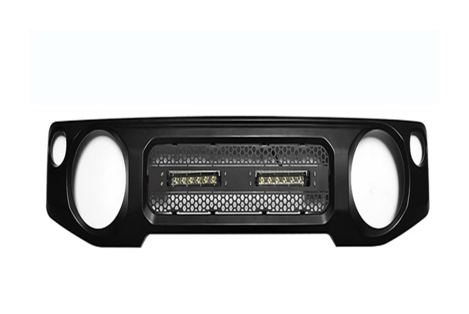 Frontgrill Frontgrill Racing Mit LED-Lampen Für Suzuki Für Jimny JB64 JB74W 2019 2020 Auto Nierengrill Mesh Schwarz Kühlergrill Abdeckung Zubehör Front Kühlergrille(H Front Grill) von SAIBOL