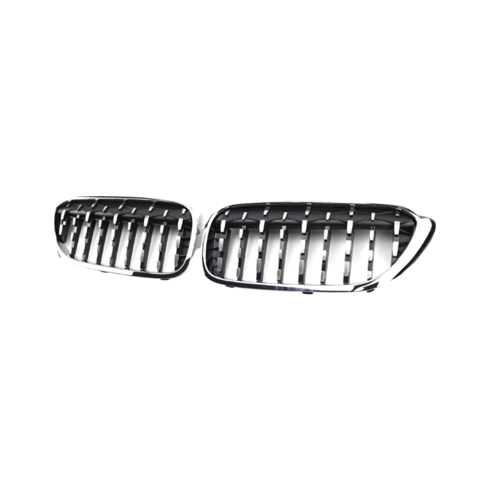 Frontgrill Frontgrills Für 5er G30 G38 2017–2020 Glänzend Schwarzer Diamant-Nierengrill Ersatz-Racing-Frontstoßstangengitter Front Kühlergrille(Dia Silver) von SAIBOL